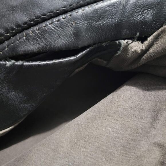 Vintage Motorcycle Jacket Leather Distressed Biker Asymmetric Zip 50s Size Small - Picture 14 of 16